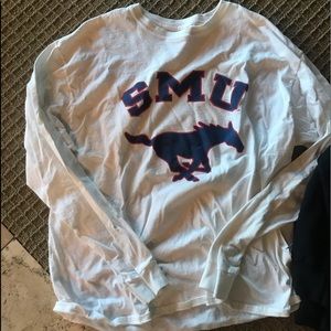 SMU white long sleeve tee size XL